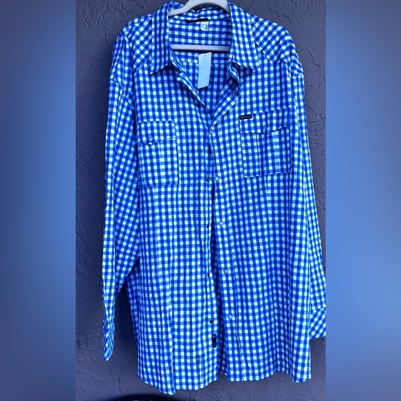 Rocawear Men’s Blue/White Checkered Western Style, LS, Snap Front Shirt,NWT 4X - Picture 5 of 15